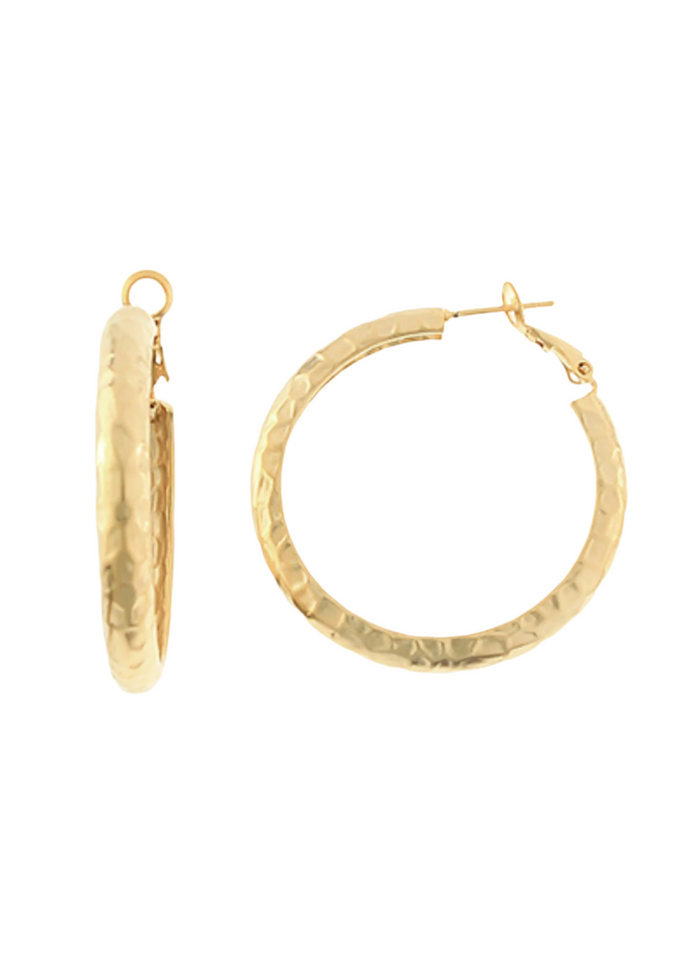 Hammered Texture Metal Hoops