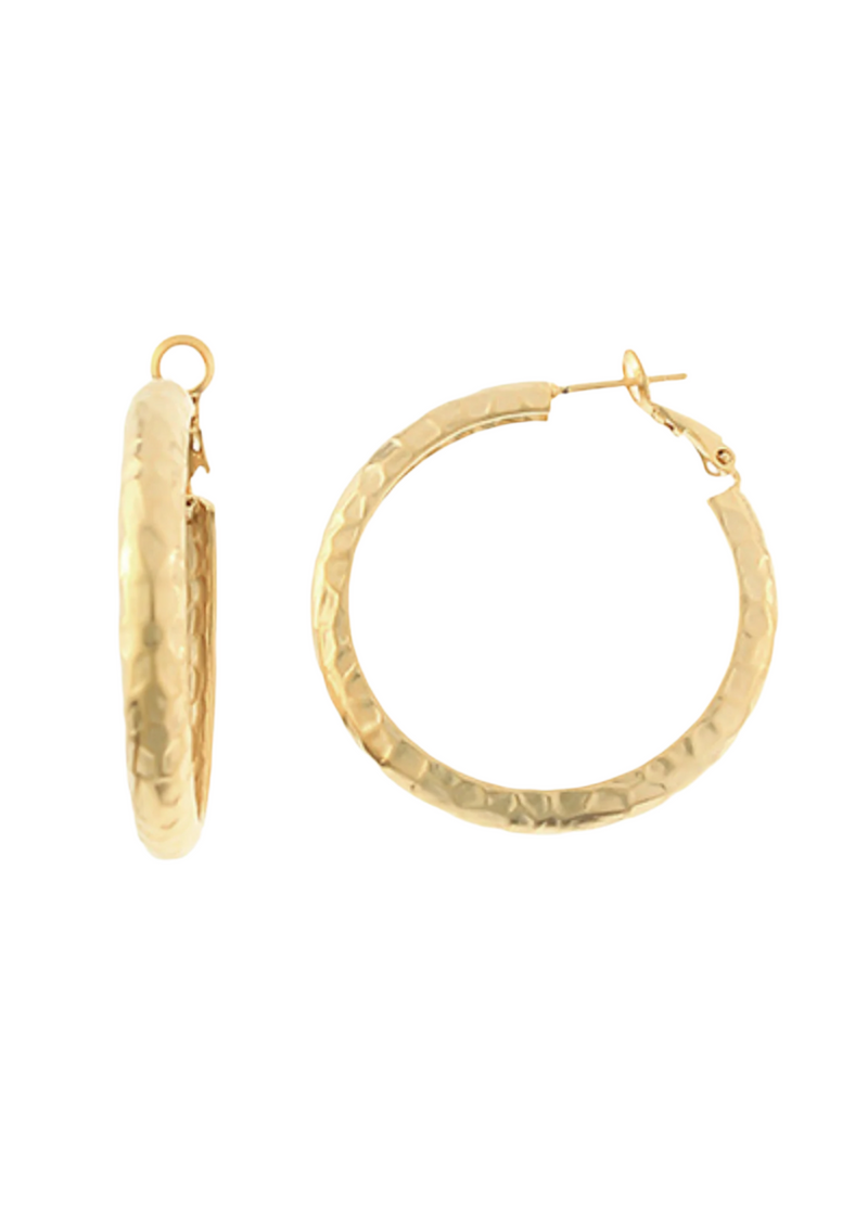 Hammered Texture Metal Hoops