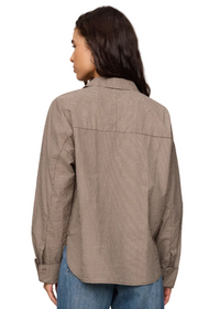 On Duty Gingham Button Up Top