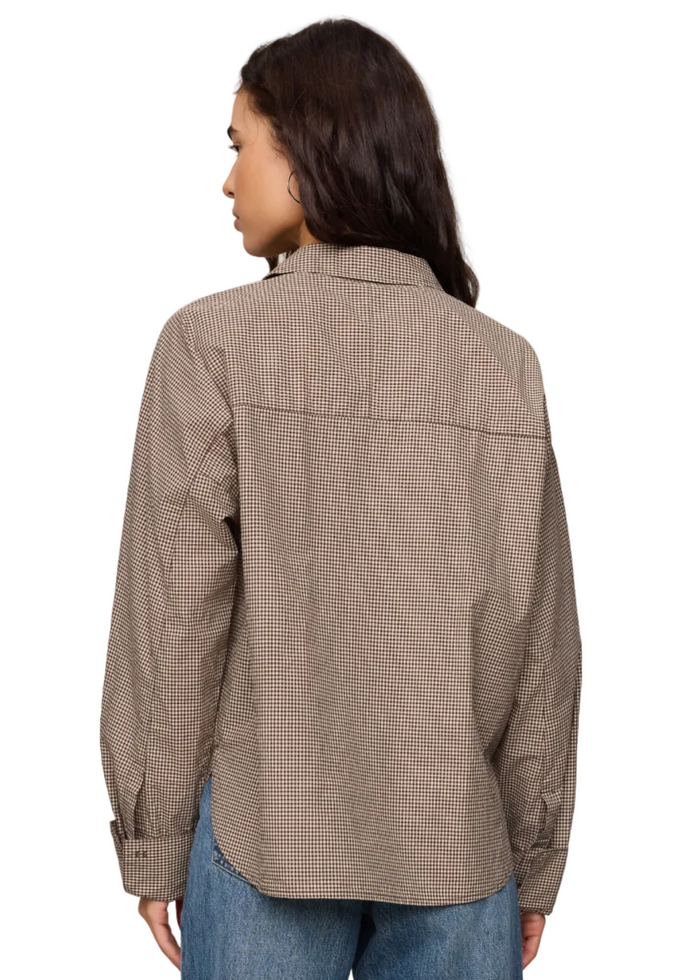On Duty Gingham Button Up Top