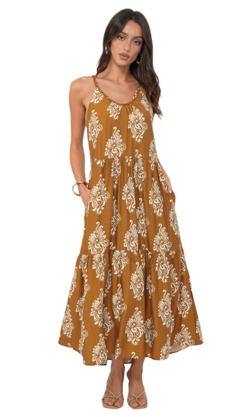 Sofie Braided Strap Midi Dress