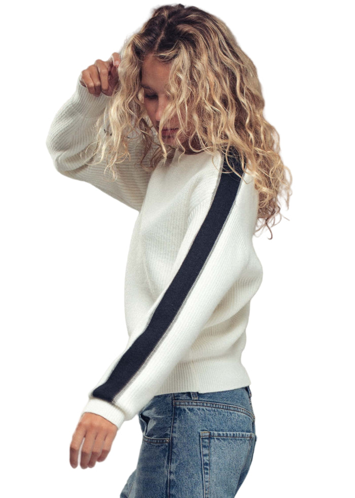 Contrast Stripe Knit Sweater