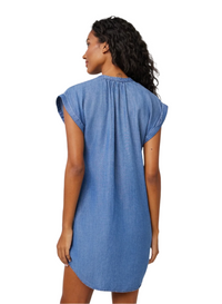 Cap Sleeve Henley Dress