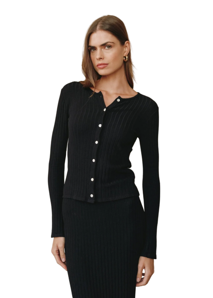 Long Sleeve Cardigan - Black