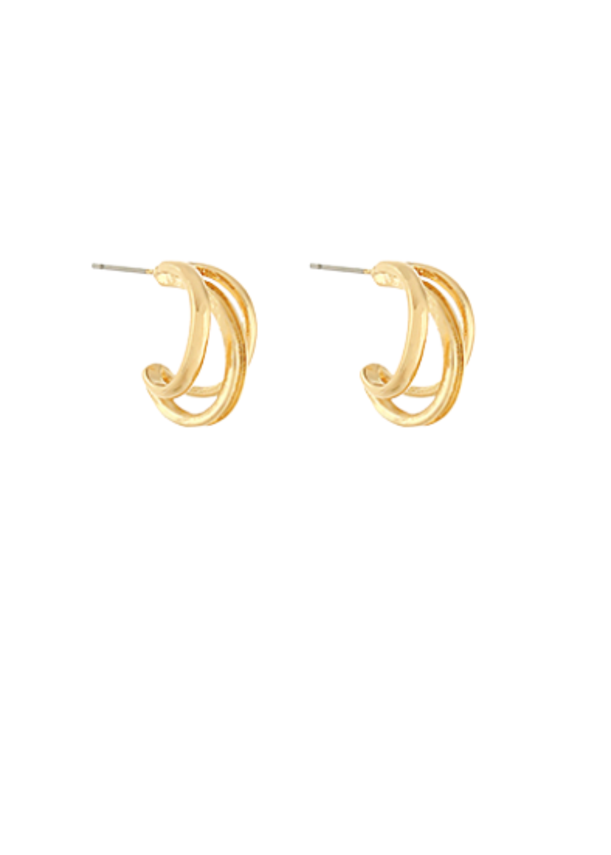 Layered & Graduated Open Hoops - Gold