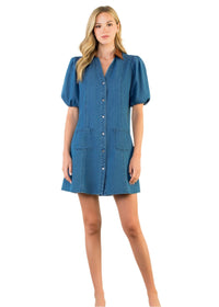 Mixed Media Denim Dress