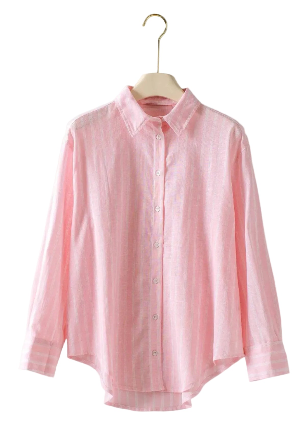 Linen Stripe Button-Up Shirt