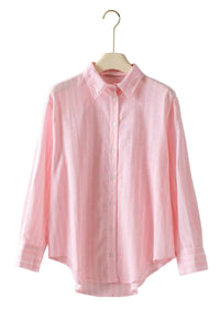 Linen Stripe Button-Up Shirt