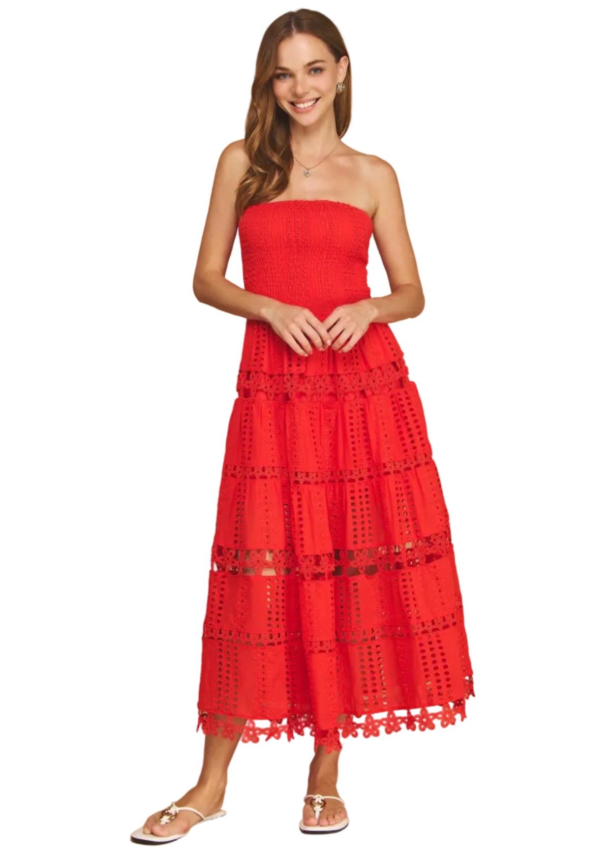 Eyelet Lace Tube Dress