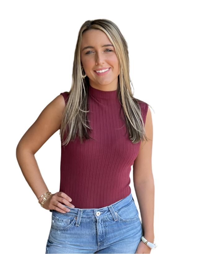 Sleeveless Mock Neck Top