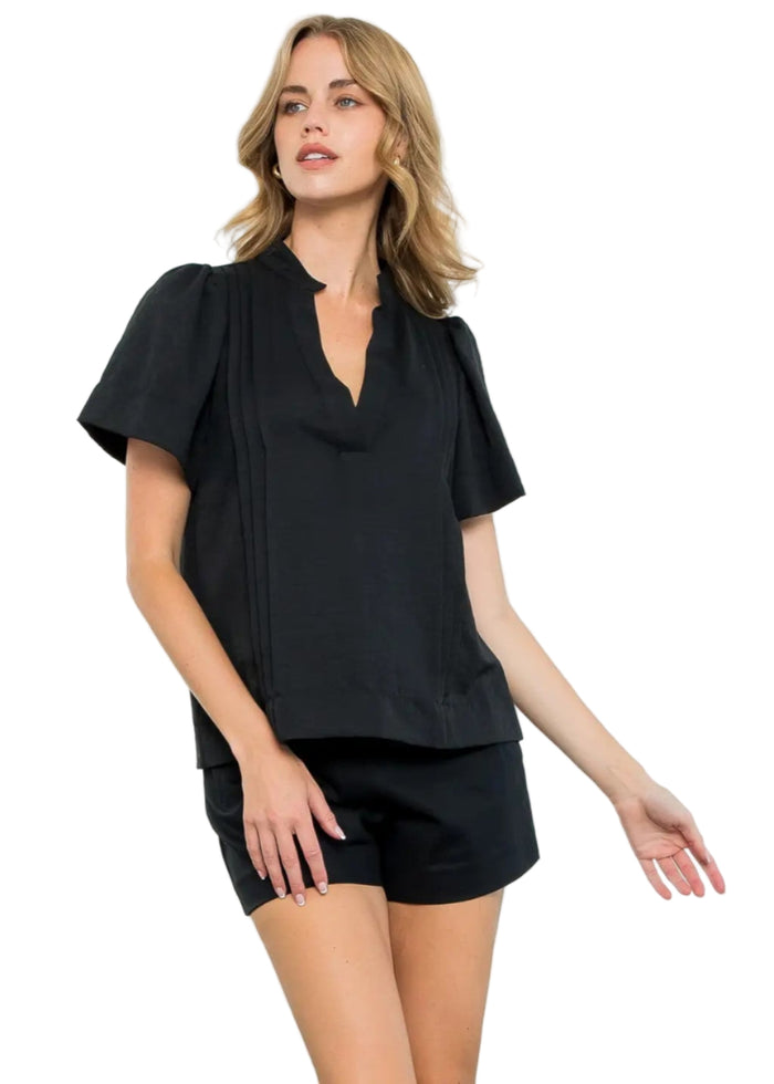 Short Sleeve V-Neck Top