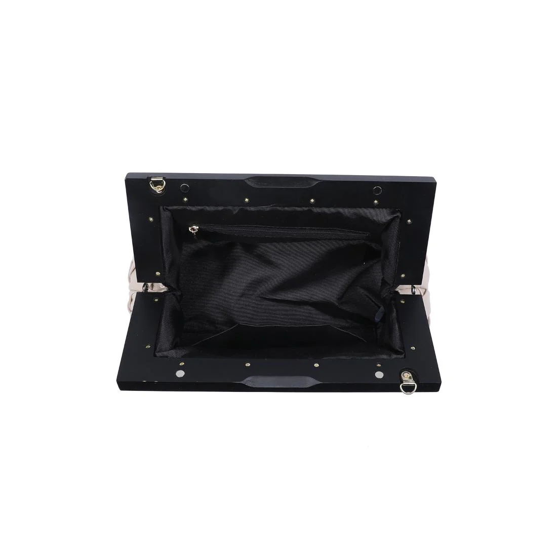 Jamie Woven Wooden Frame Clutch