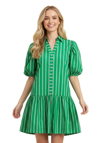 Striped Short Sleeve Mini Dress