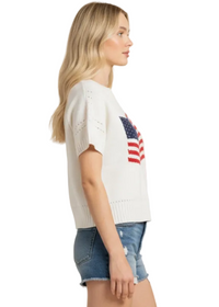 American Flag Graphic Sweater Top