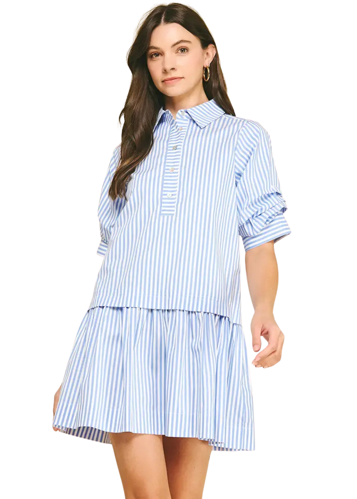Stripe Button Down Mini Dress