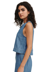 Sleeveless Placket Pullover