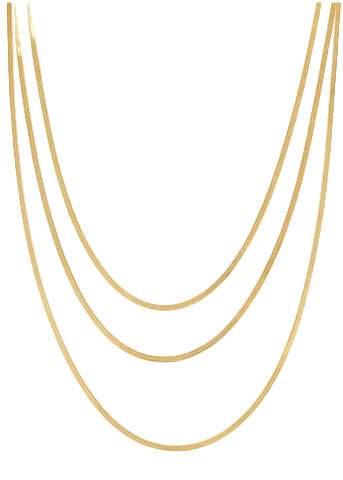 3 Layered Chain Necklace - Gold