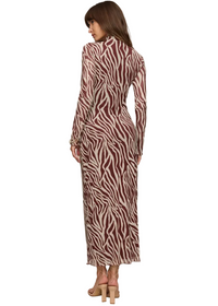Sevilla Zebra Mesh Midi Dress