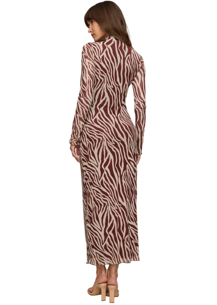 Sevilla Zebra Mesh Midi Dress
