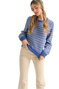 Geometric Stripe Knit Sweater