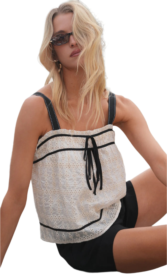 Fionna Embroidery Eyelet Top