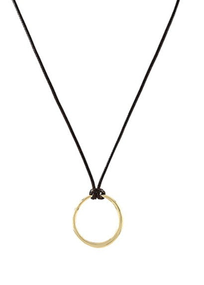 Round Ring Pendant Cord Necklace