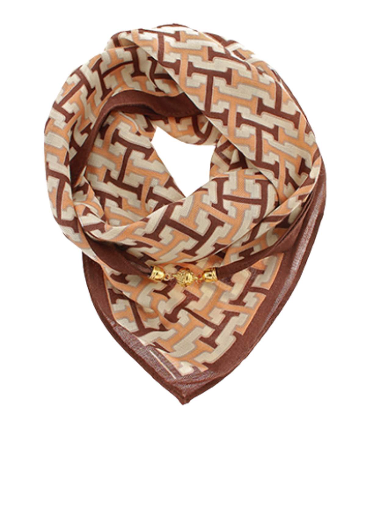 Metal Magnet Alphabet Print Scarf Necklace