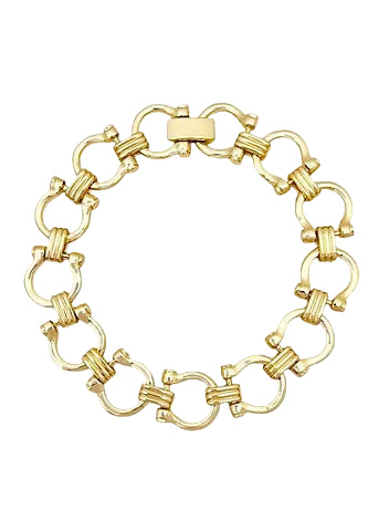 Door Knocker Horsebit Bracelet - Gold