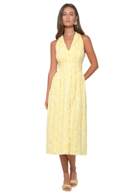 Hazel Halter Floral Midi Dress