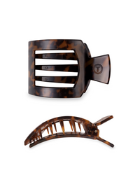 Tortoise Medium Flat Square Clip