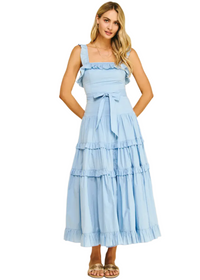 Ruffled Detail Tiered Maxi Dress