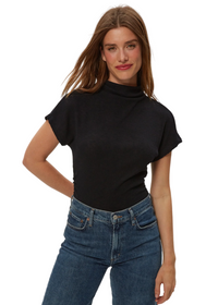 Lara Ribbed Mock Neck Top